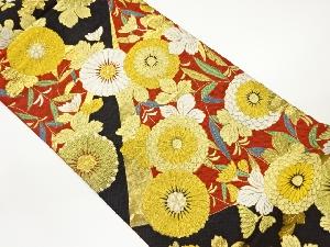 菊模様織出し袋帯